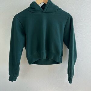 Emerald Green Cropped Boxy Hoodie